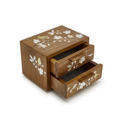 Blossoming Birds Two Drawer Jewellery Box | Alex Monroe Jewellery