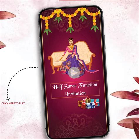 Half Saree Function Online Video Invitations | Traditional South India ...