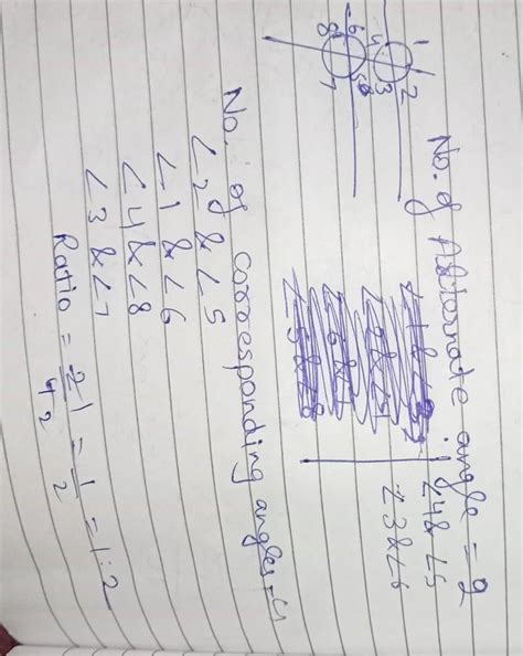 If a transversal intersects two parallel lines then find the ratio of ...