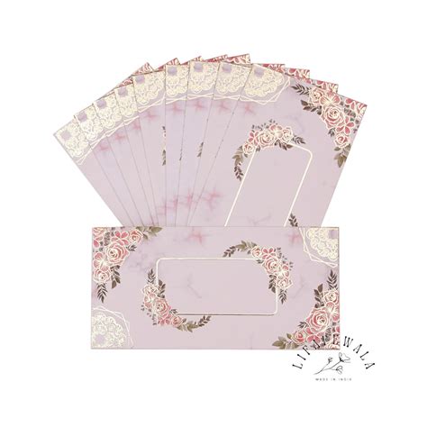 Floral Print Cream Base Shagun Envelopes – Pack of 20, 50, 100 ...