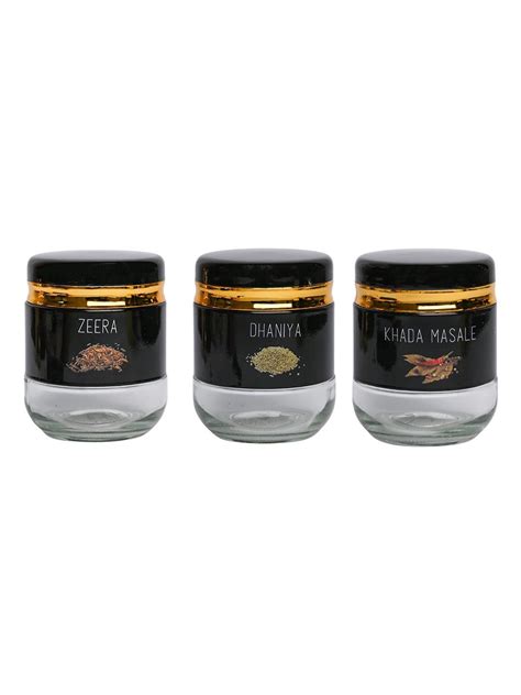 Premium 3-Piece Spice Jar Set (Zeera, Dhaniya, Khada Masala) - 360ml ...