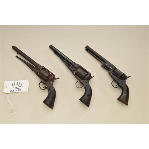 Lot of three Civil War revolvers in relic condition collected by ...