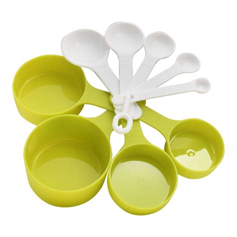 9 In 1 Measuring Cups & Spoons Set - Green and White – Mumuso
