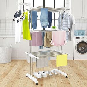 TNG Plastic, Steel Floor Cloth Dryer Stand Deluxe Stainless Steel ...