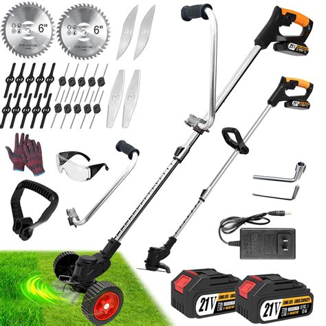 Cordless Eater Battery Powered, Electric Weed Wacker with Labor-Saving ...