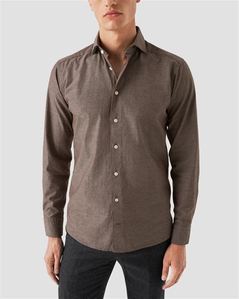 Solid Flannel Shirt - Eton