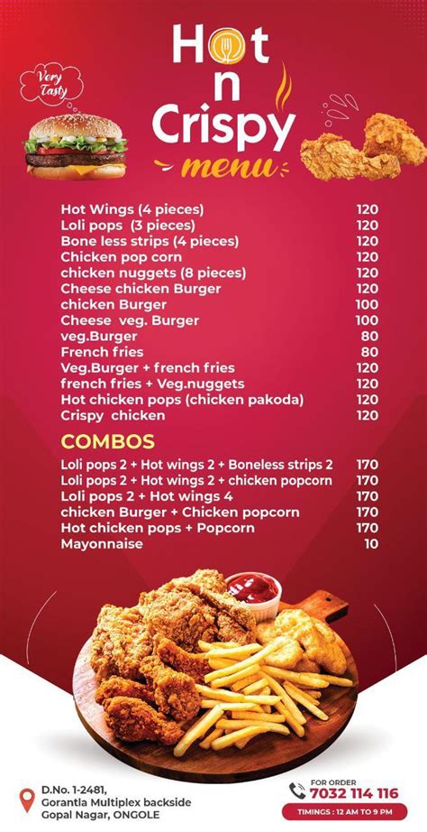Menu at Hot N Crispy, Ongole
