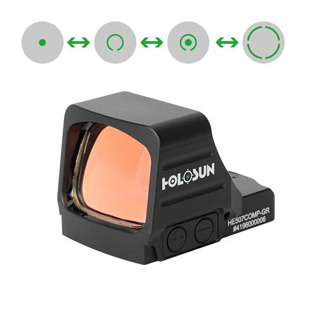 Holosun Open Reflex Red Dot Sight HE507COMP-GR with switchable reticle ...