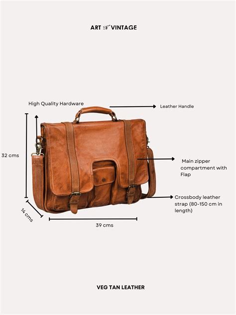 Lucas: Portfolio Office Bag In Washed Veg Tan Leather by art n vintage