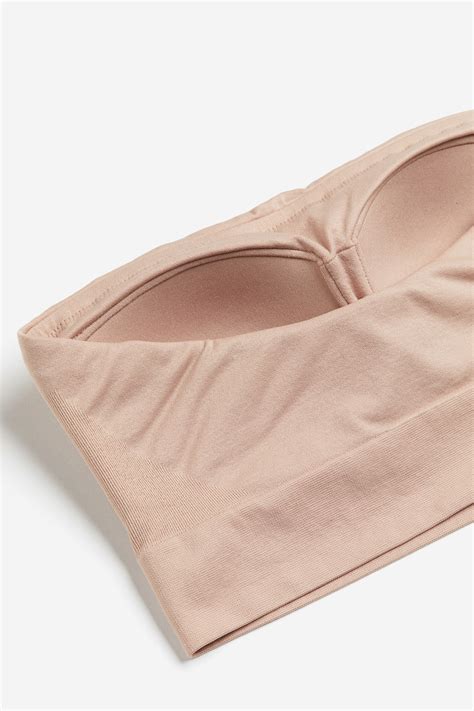 Seamless Padded Bandeau Bra - Beige - Ladies | H&M US