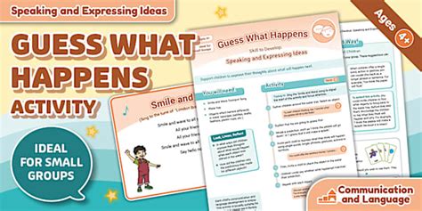 EYFS Communication and Language Activity: Guess What Happens