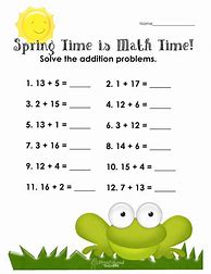 Image result for Free Kindergarten Spring Worksheets