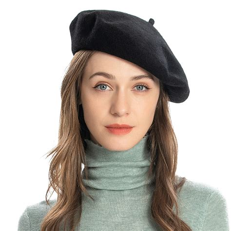 ZLYC Wool French Beret Hat | Solid Color Cap for Women and Girls ...