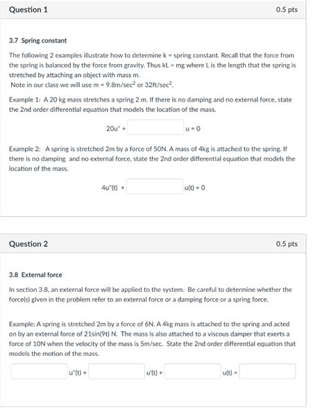 Image result for Spring Constant Examples