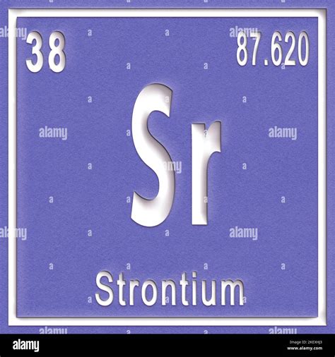 Strontium chemical element, Sign with atomic number and atomic weight ...