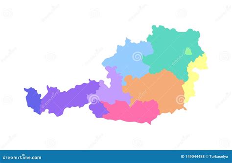 Vector Isolated Illustration of Simplified Administrative Map of Austria. Borders of the Regions ...