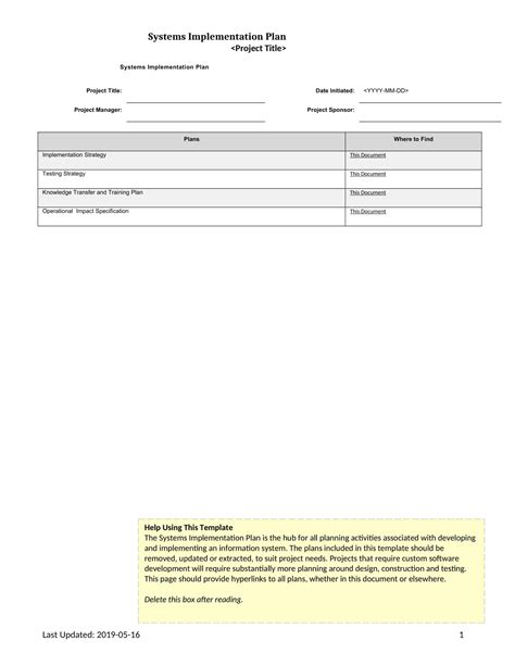 Image result for Application Implementation Plan Example