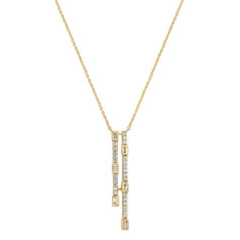 14 KT Yellow Gold Tassel Diamond Necklace