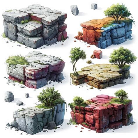 Diverse set of 2d platformer assets | Premium AI-generated image
