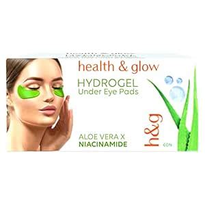 Health & Glow Hydrogel Under Eye Pads With Niacinamide 60N, Reduces ...