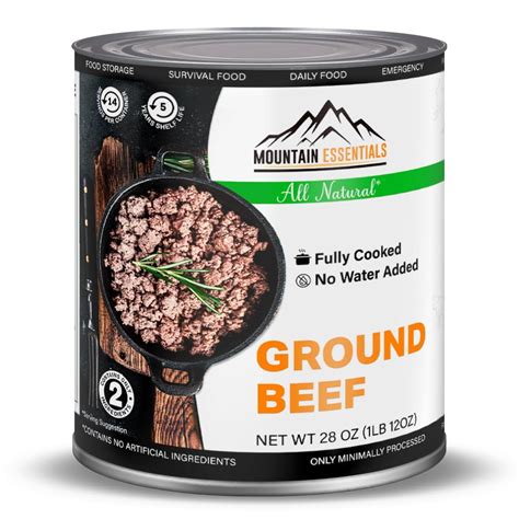 (3 Cans Pack) MOUNTAIN ESSENTIALS Canned Ground Beef 28 Ounce Cans ...