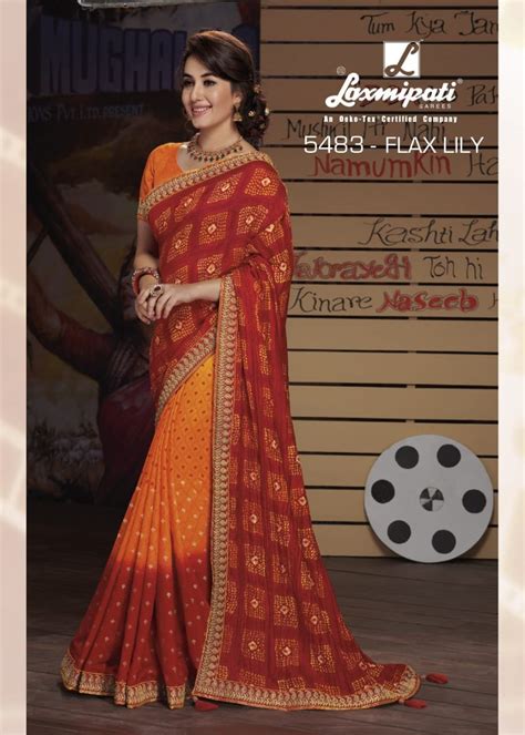 Laxmipati Bollywood Cafe 5483 Multicolor Chiffon Saree – SANSKAR