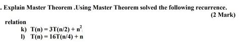 Image result for Master Theorem Examples Solved