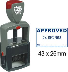 Printtoo Approved by Text and Sign Space Heavy Duty Dater Stamp Self ...