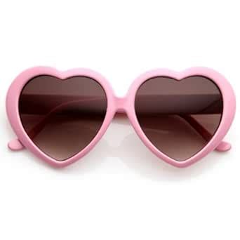 Buy zeroUV - Large Oversized Womens Heart Shaped Sunglasses Cute Love ...