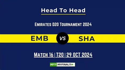 EMB vs SHA Player Battle, Head to Head Team Stats, Team Record ...