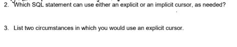 Image result for Implicit and Explicit Cursor in SQL