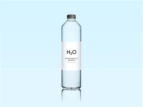 Free Glass Water Bottle Mockup