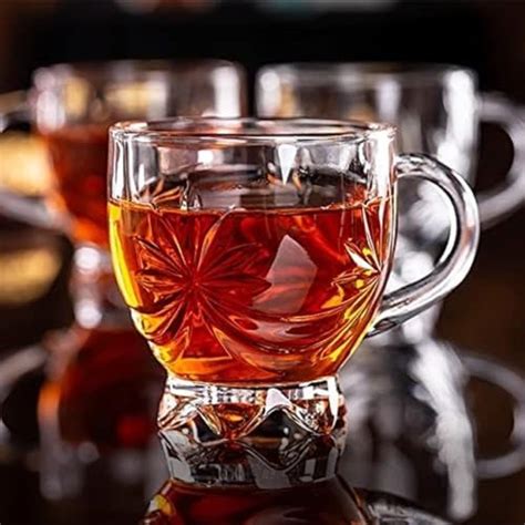 Buy PrimeWorld Elegant Tea Coffee 230 ml Cup Set of 6 pcs, Crystal ...