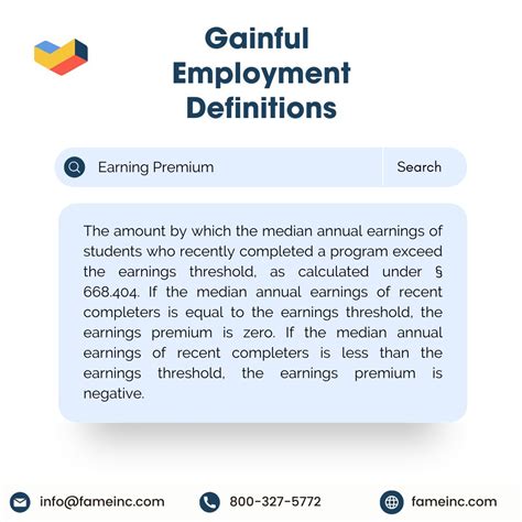 Another Gainful Employment Definition! What is Earning Premium? Learn ...