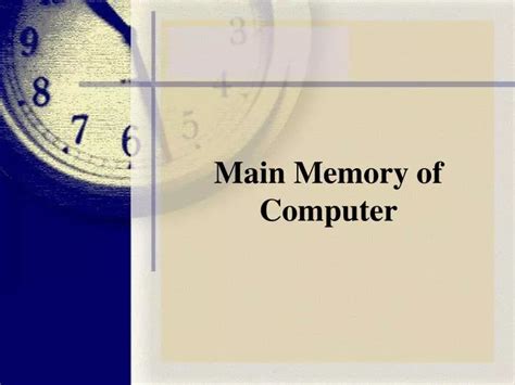 Image result for Main Memory Tutorial