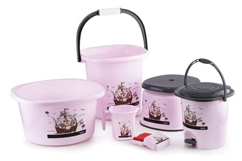 Ganesh Harmony Bathroom Set (6 pc) Pink : Amazon.in