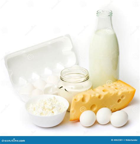 Fresh Eggs and Dairy Products Stock Image - Image of curd, glass: 4062381