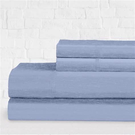 Soft Heather Jersey Knit // 4 Piece Sheet Set // Blue (Twin) - E. Jay ...