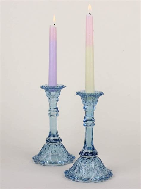 Buy Vintage Recyled Glass Candle Holders - Tall - Set Of 2 Online ...