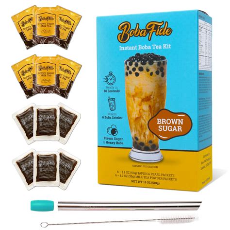 Mua BOBA FIDE Instant Boba Milk Tea Kit - 6 Authentic Bubble Tea Made ...