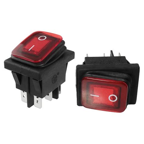 ZZLZX 2PCS Waterproof Red LED Light Rocker Toggle Switch India | Ubuy