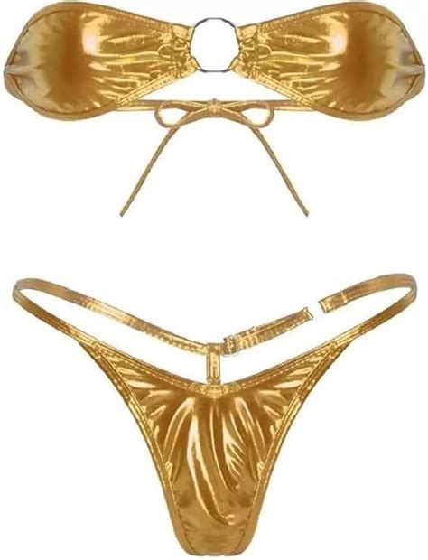 Buy RAHUL Enterprises Women's Faux Leather Drawstring G-String Bra ...