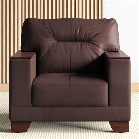 Buy Walter Half Leather 1-Seater Sofa - Customized Furniture from Home ...