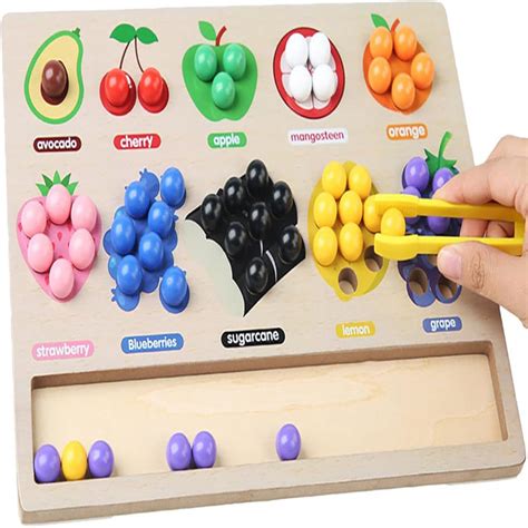 Open Ended Fruit Color Sorting Beads Game — Toycra