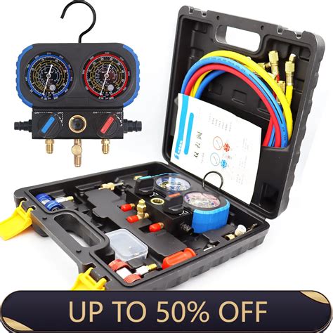 Box 3-way Ac Manifold Gauges Set Hvac Gauges For R134a R410a R22 R404a ...