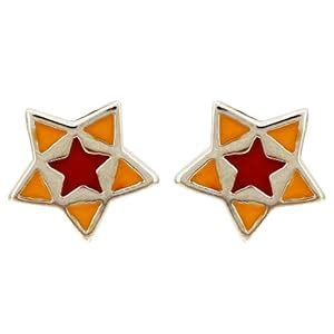 Buy MAGS Silver Self Design Star Theme Stud Earring for Girls (KEE-174 ...