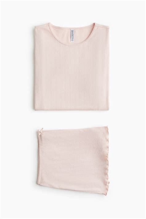 Pointelle pyjamas - Light pink - Ladies | H&M IN