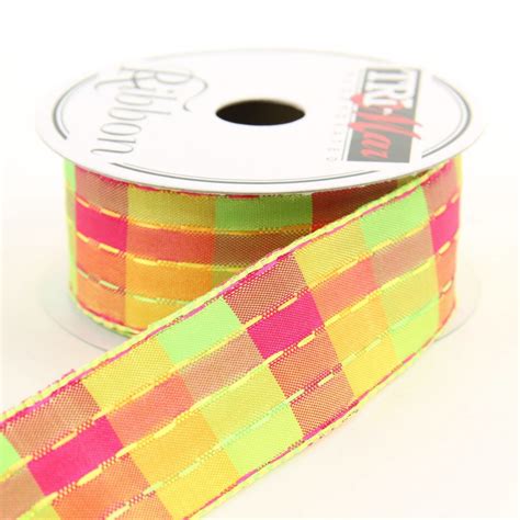 Tri-Mar Wired Cheer Check Ribbon, Fuchsia/Kiwi : Amazon.in: Home & Kitchen
