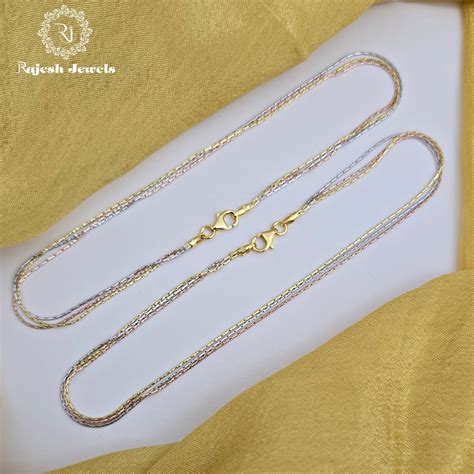 Triple Layered Tricolour Anklet – Rajesh Jewels