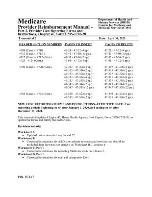 Fillable Online Part 2, Provider Cost Reporting Forms and Instructions ...
